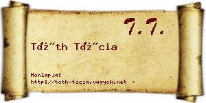 Tóth Tícia névjegykártya